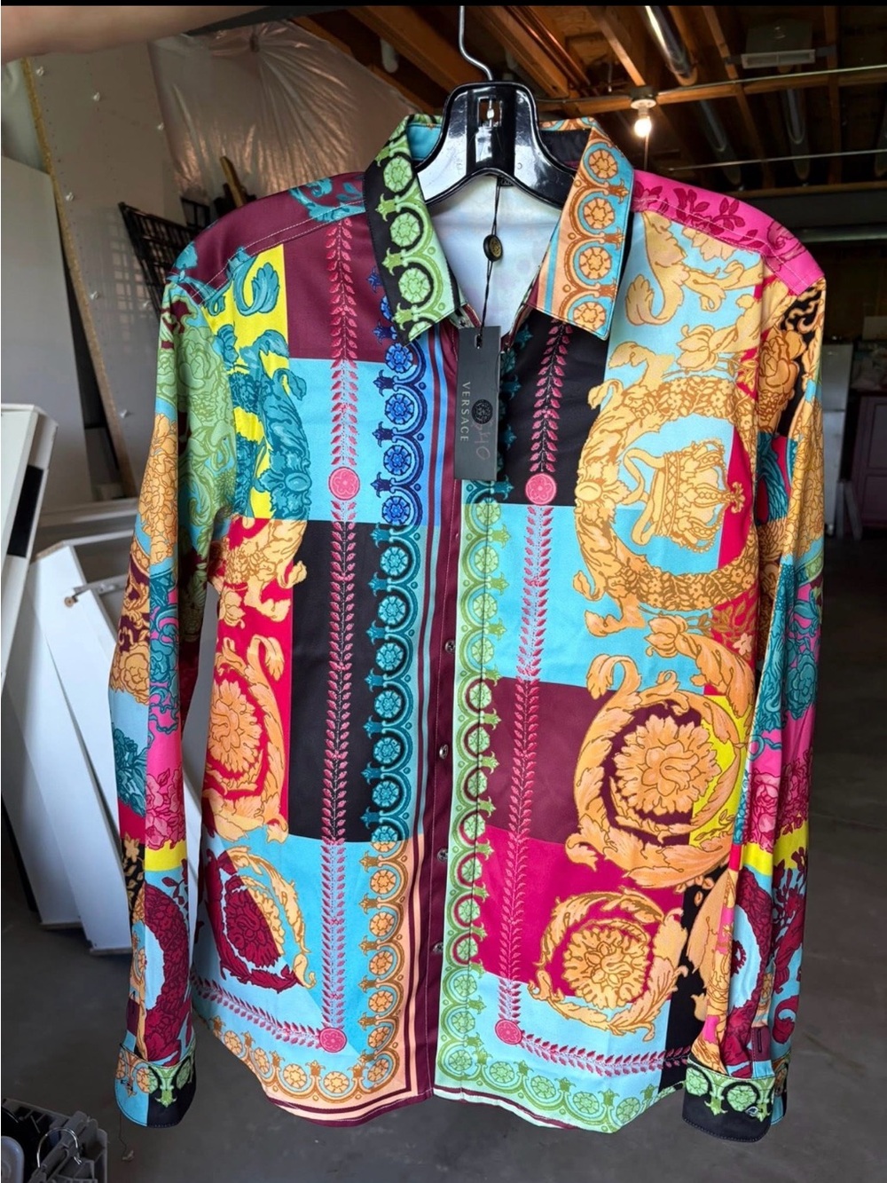 Multicolor Medallion Print Lightweight Shirt Jacket